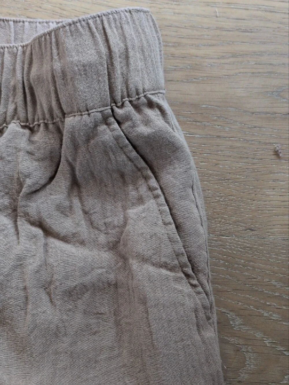 H&M Linen-like Blend Drawstring Pants — Dark Tan Size Small